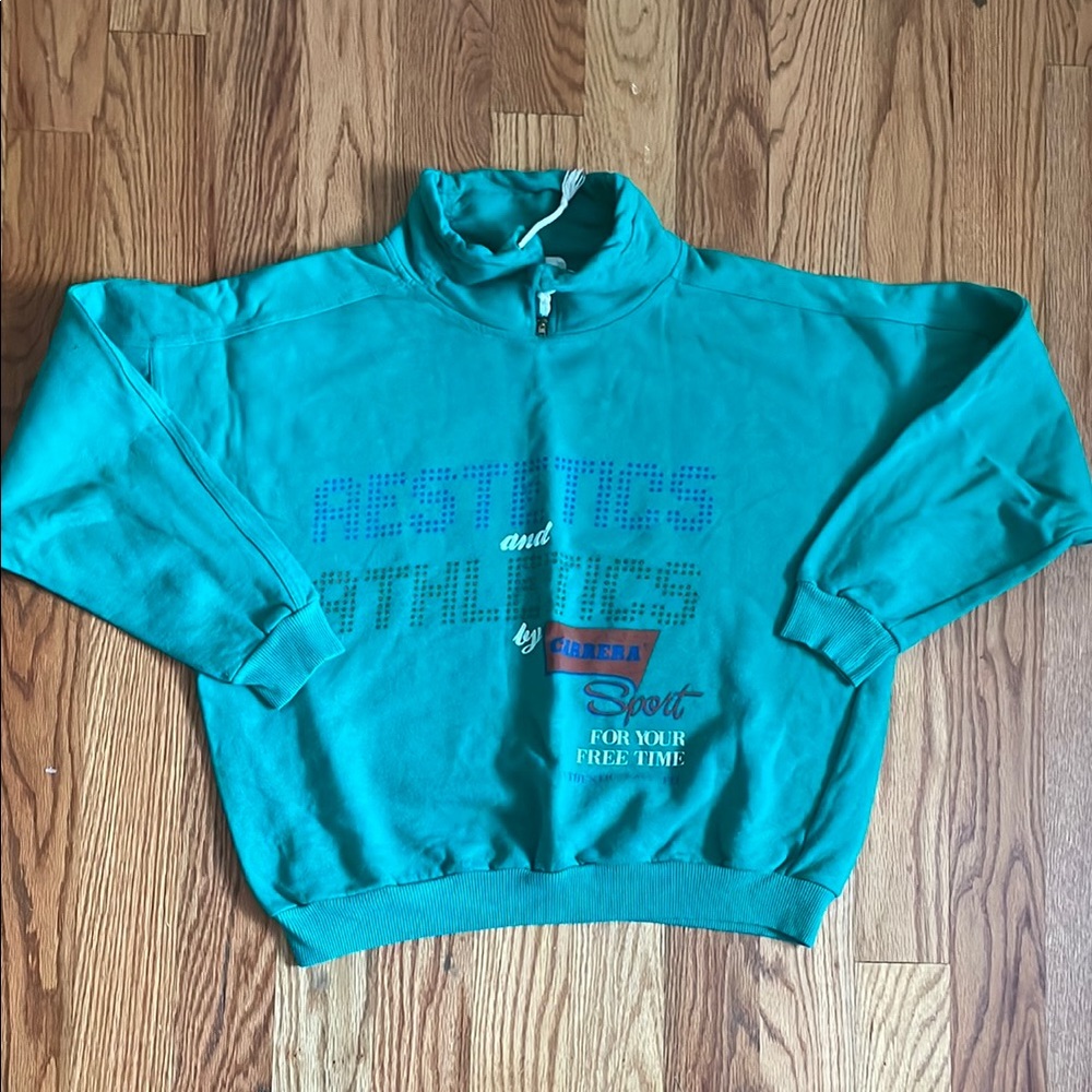 Vintage carrera sport pullover graphic sweatshirt with restetics and athletics L
